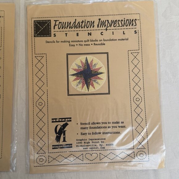 Mini Quilt Patterns Foundation Impressions Stencils Reusable Lot 2 - Picture 2 of 6
